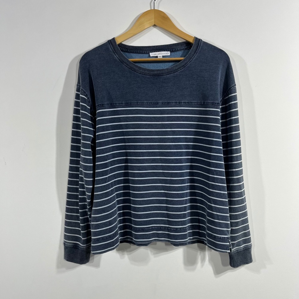 Jane + Delancey Fisherman Granola Striped Sweatshirt Crew Neck Womens Medium 90s